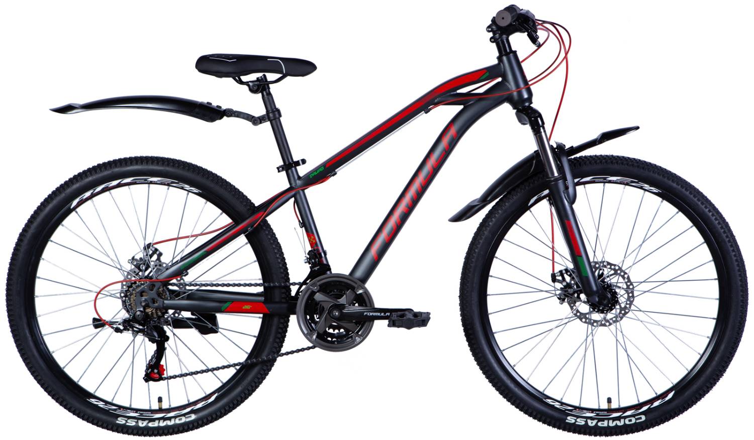 Фотография Велосипед Formula DAKAR AM DD 26" размер XS рама 14" 2024 Черно-красный 
